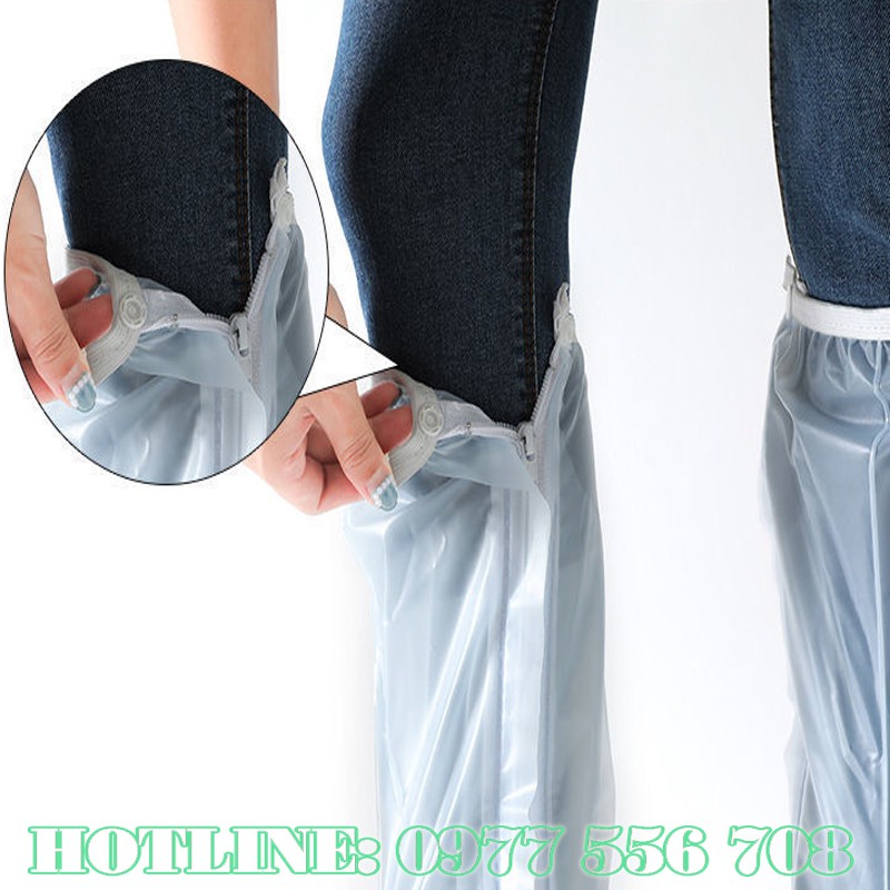 Ủng đi mưa 𝐅𝐑𝐄𝐄𝐒𝐇𝐈𝐏 Ủng bọc giày đi mưa cao cổ đế cao su chống trơn trượt chất liệu nhựa PVC cao cấp dầy dặn