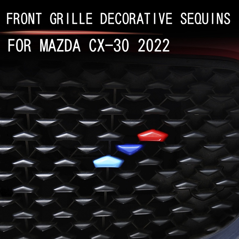 3Pcs Car Front Grille Trim Strip Cover Bumper Stripes Cover Stickers for Mazda CX-30 CX30 2022+