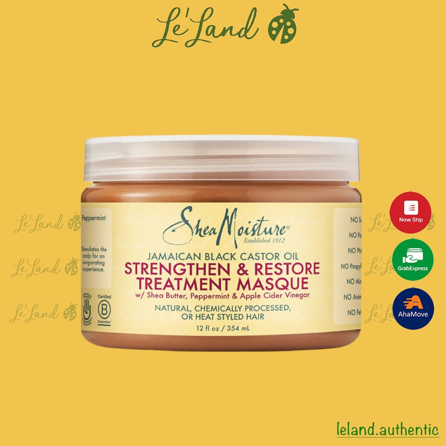 Bill US -  Mặt nạ tóc SheaMoisture Strengthen, Grow &amp; Restore Treatment Masque Jamaican Black Castor Oil Shea Moisture