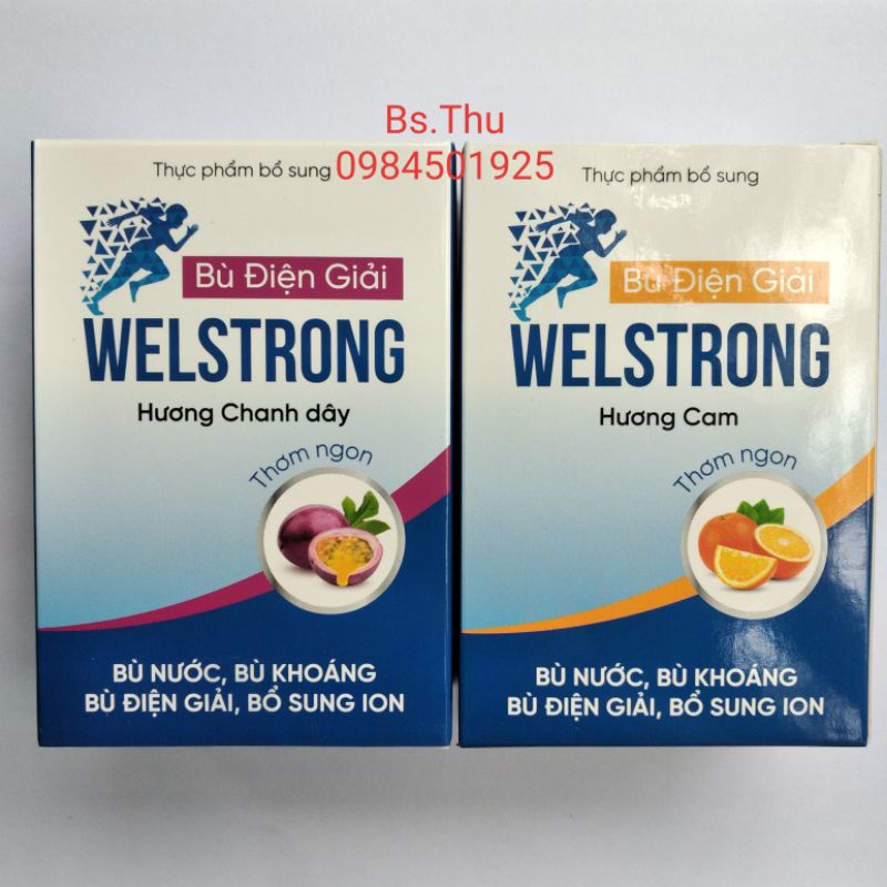 Bù Điện Giải WELSTRONG Bù nước, khoáng, bổ sung ion hương vị cam, vị chanh leo thơm ngon