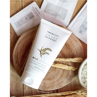 Mặt nạ và sữa rửa mặt đất sét 2 in 1 thank you farmer rice pure clay mask to foam cleanser