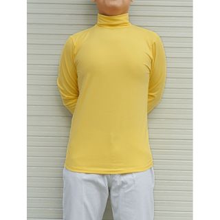Áo thun cổ lọ tay dài nam màu vàng - V01