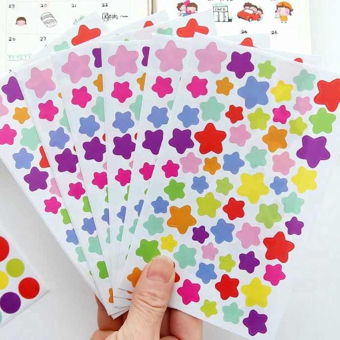 Set 6 Tấm Hình Dán Trong Suốt Chống Thấm Nước Dùng Để Trang Trí Nhật Ký