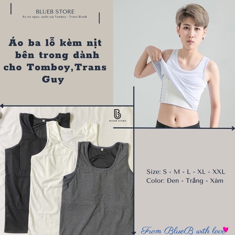 Áo ba lỗ dài kèm nịt cho Tomboy, Trans
