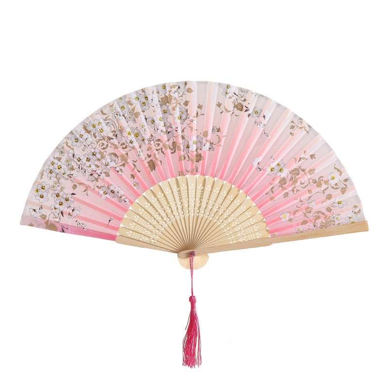 Quạt vải lụa cầm tay phong cách cổ trang Trung Quốc