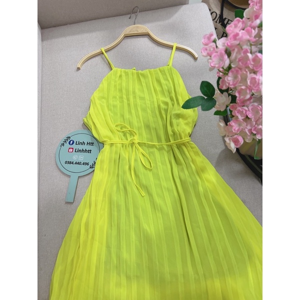 SẴN || ĐẦM CỔ YẾM 2 DÂY XẾP LY FORM RỘNG FREESIZE ĐẦM BẦU DÁNG RỘNG PHỐI BÈO 2 lớp VÁY CỔ YẾM XẾP LY BASIC LINH HTT