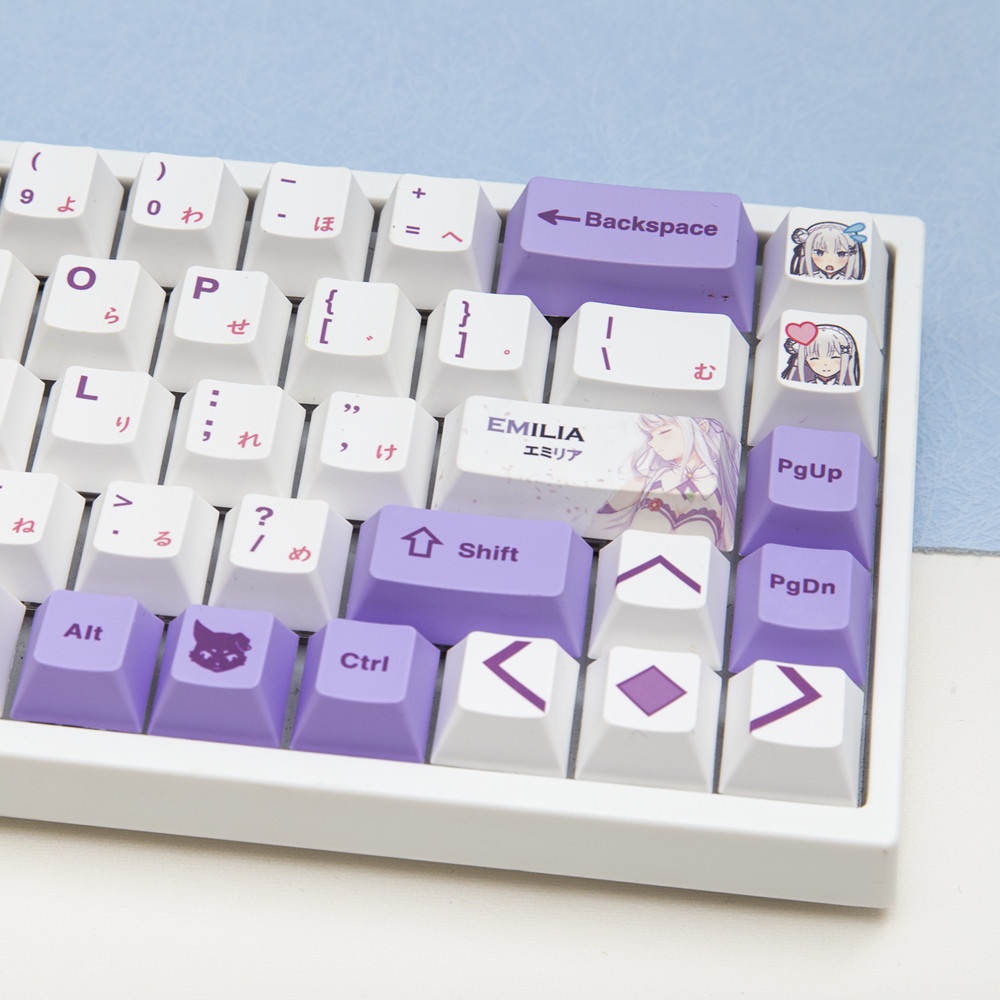 127 Phím Emilia Keycaps Cherry Profile Re: zero Anime PBT Dye Sub Bàn phím cơ học Keycap
