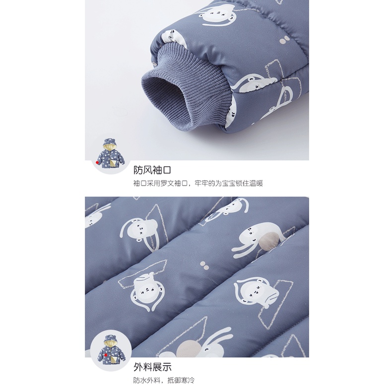 Áo Khoác Đệm Cotton Lót Lông Cừu Dày Dặn Giữ Ấm Thời Trang Thu Đông Cho Bé Trai Và Bé Gái