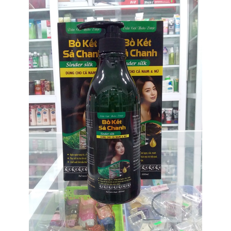 Dầu Gội Thảo Dược Bồ Kết Sả Chanh Sinder Silk 800ml