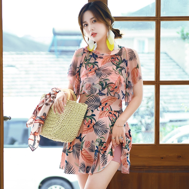 Váy bơi liền thân phối ren điệu đà 2217