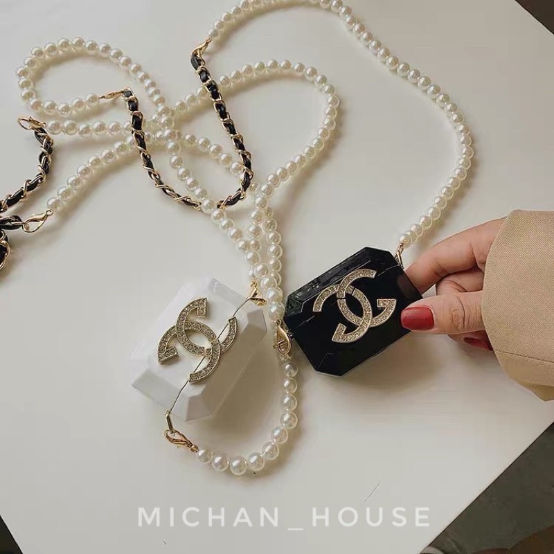 Túi mini đeo chéo dây ngọc trai nhân tạo, túi phụ kiện chụp ảnh decor