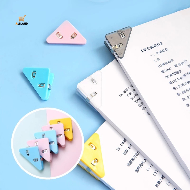 Set 5 kẹp giữ tài liệu hình tam giác bằng nhựa đa năng thiết kế dễ thương