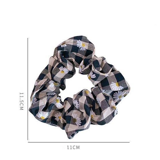 Scrunchies Cột Tóc Hoa Cúc Caro Vintage Hot Trend