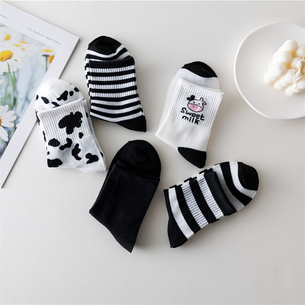 Tất nữ nam cổ cao cute phong cách Bò sữa, vớ nam nữ cao cổ dài Vintage hàn quốc giống nike chống hôi chân TD26