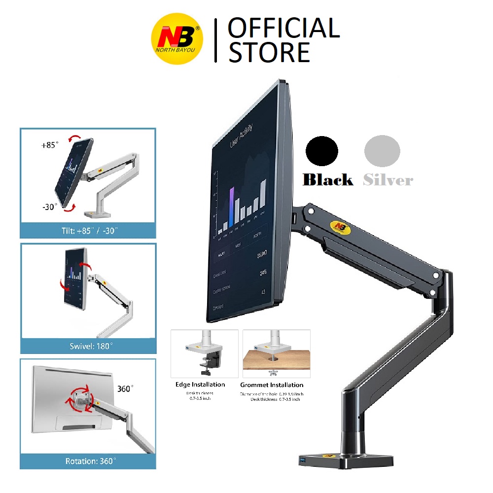 North Bayou NB-G40 Giá treo màn hình máy tính từ 22-40inch, Max tải 15kg, Chuẩn VESA