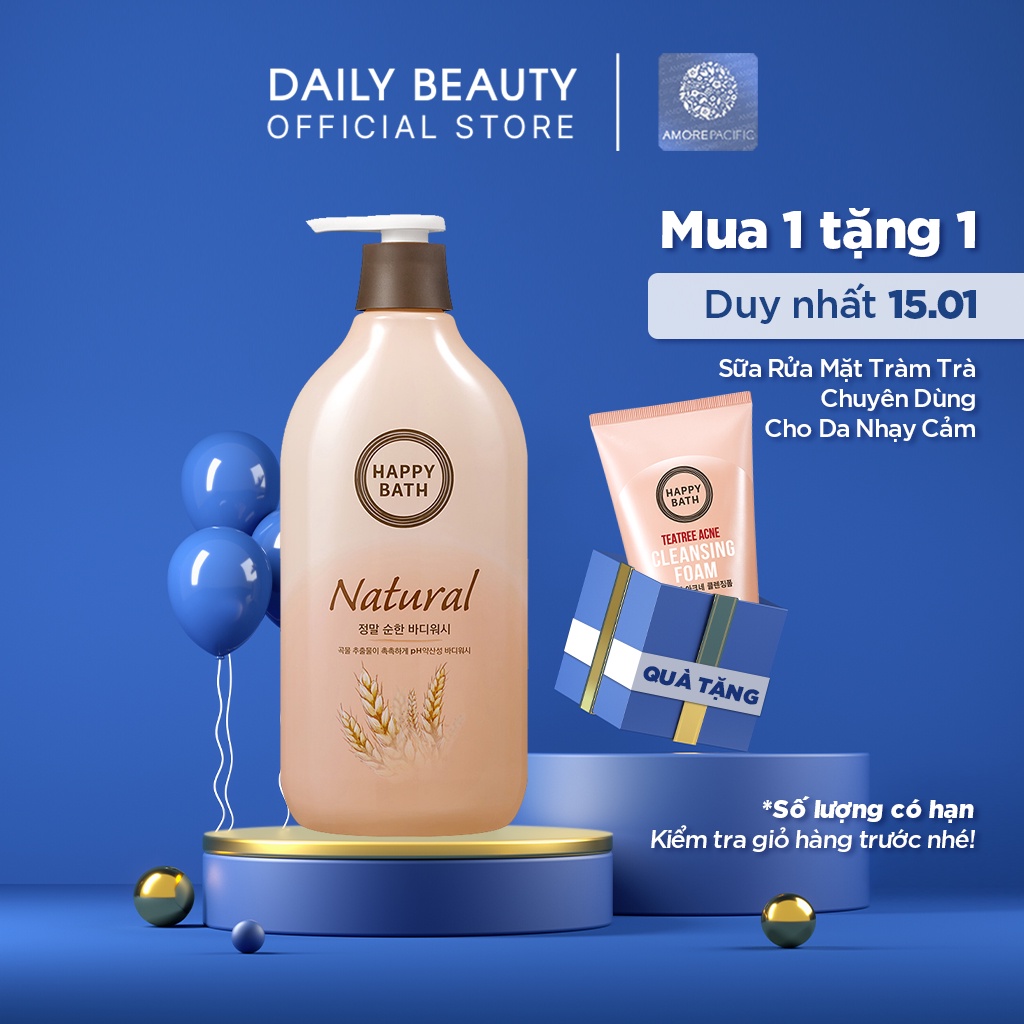 Sữa Tắm Happy Bath Real Mild Natural Body Wash 900ml