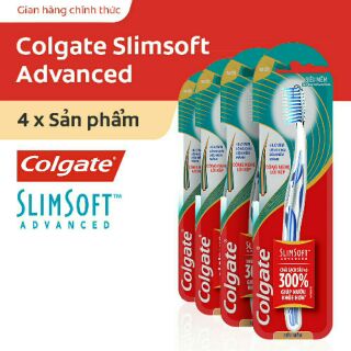 Bộ 4 bàn chải đánh răng colgate slimsoft advanced