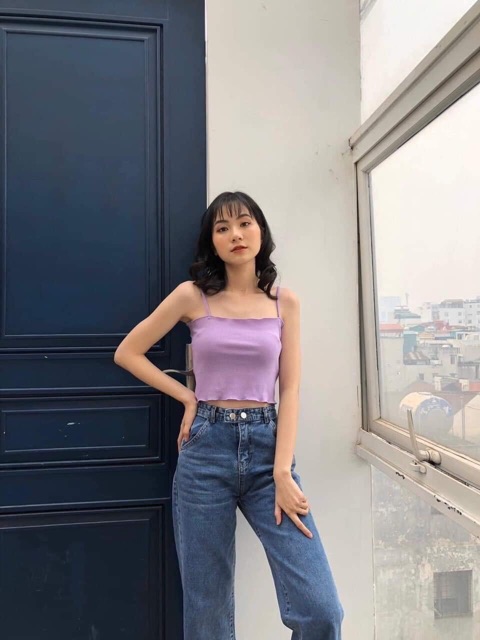 Áo Croptop 2s Trơn Cuốn Biên/TubeTop 2s Basic Kèm Ảnh+Clip Thật