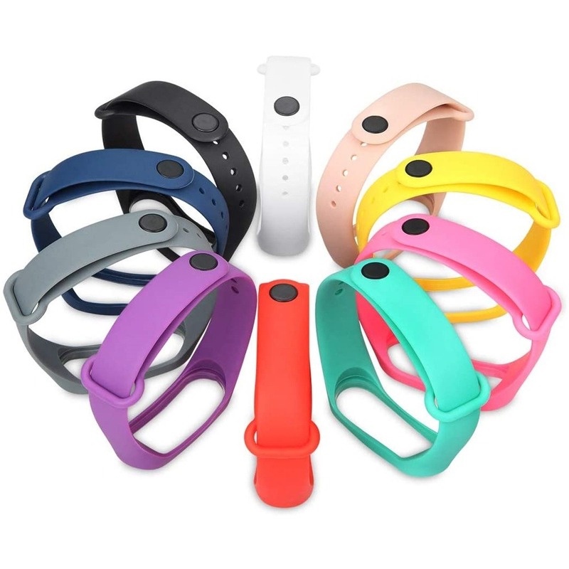 Dây Đeo Thay Thế Chất Liệu Silicon Nhiều Màu Cho Xiaomi Mi Band 7/6/5/4/3 Miband 7