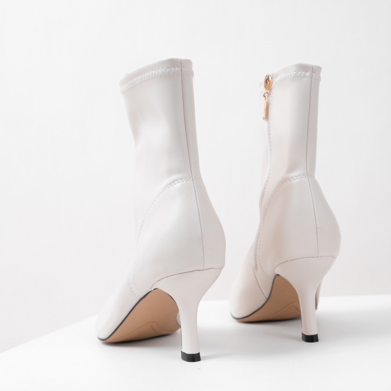 [JOIEHOME] Boots da trơn mũi nhọn gót nhọn