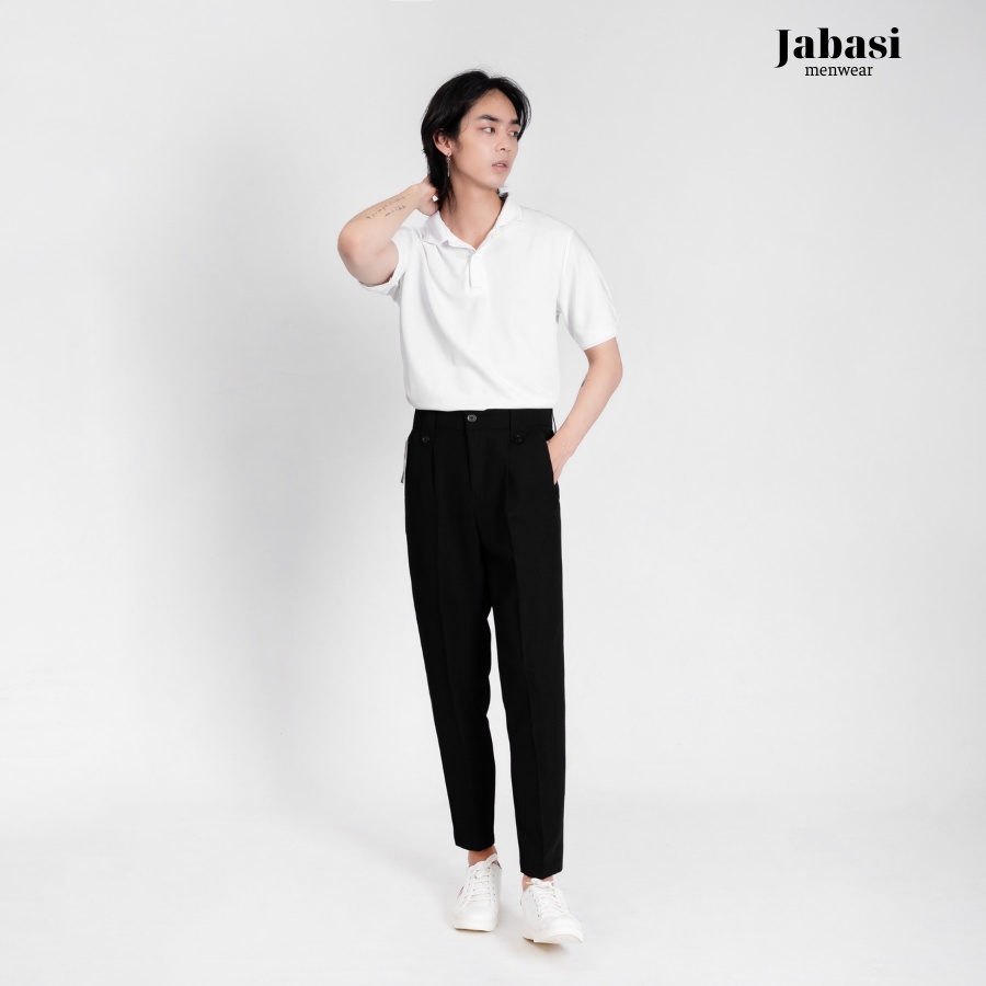Quần âu nam hàn quốc mẫu mới Jabasi thiết kế cạp co giãn yrẻ trung hiện đại năng động unisex basic phong cách hàn