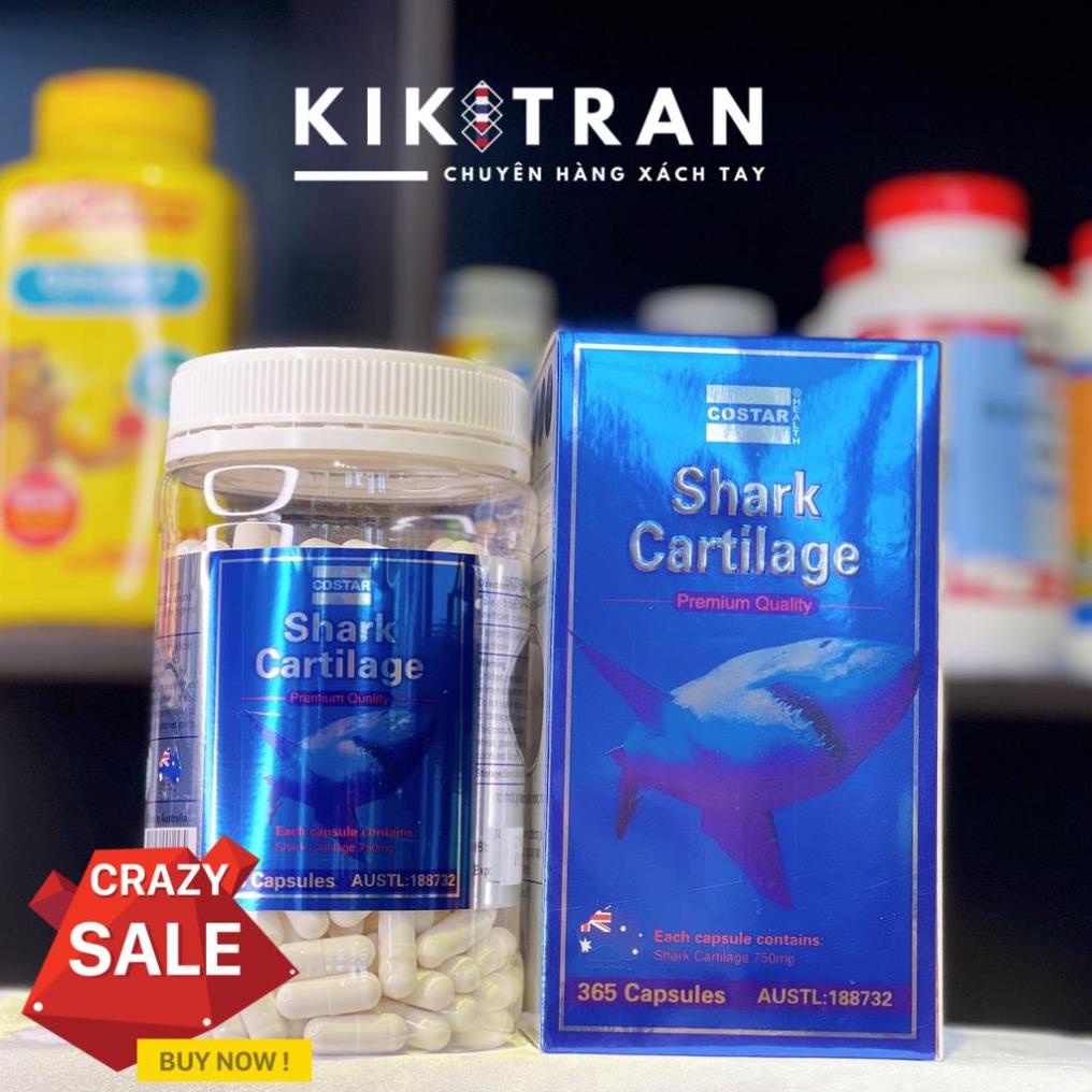 Viên uống sụn vi cá mập shark cartilage 750mg của Úc loại 365 viên, sụn cá mập xanh