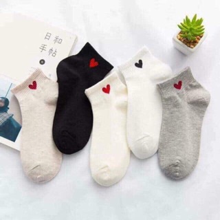Tất len cổ ngắn trái tim