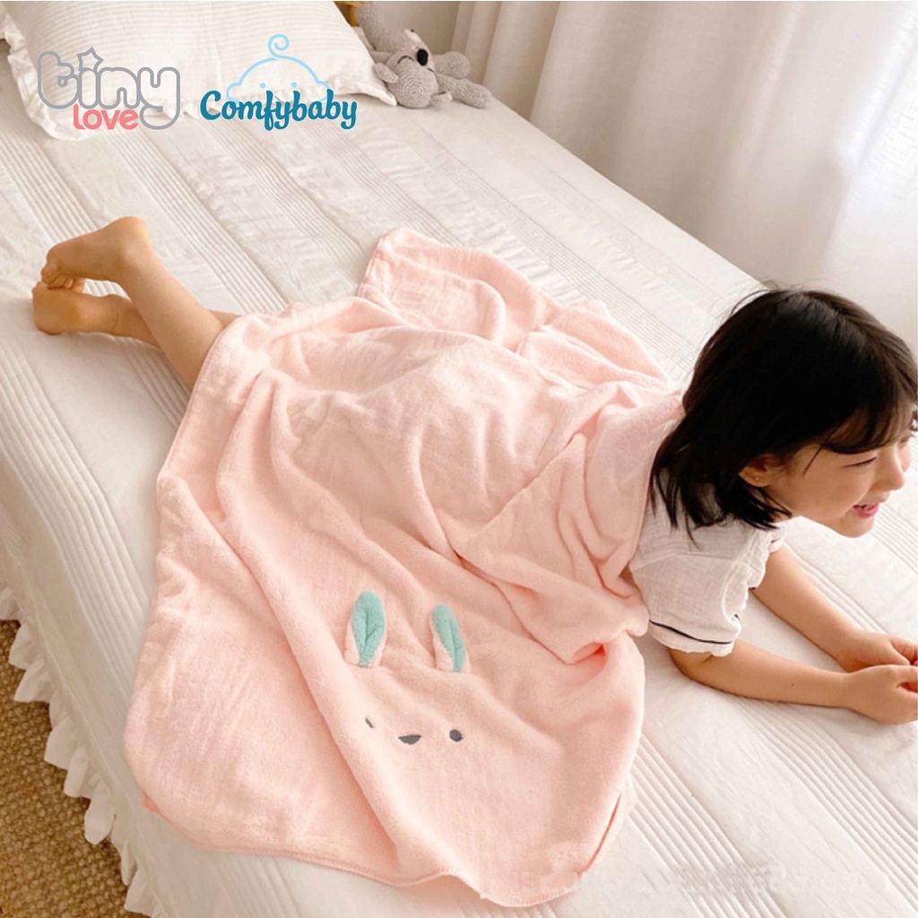 Khăn tắm siêu mềm, thấm hút tốt TinyLove-Comfybaby 100% coral velvet size 70*140cm