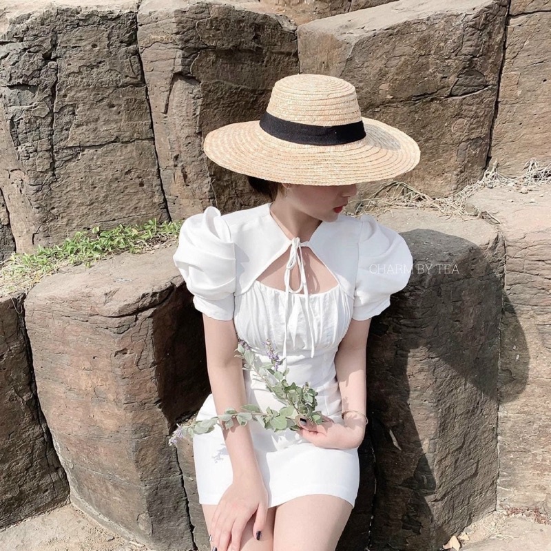 Đầm Bigsize Dán A Tay Phòng Nhún Ngực (Bigsize 55kg Đến 100kg (M/L/XL/XXL)