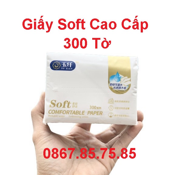 Khăn Giấy Khô Cao Cấp SOFT PAPER  Bột Trúc Tinh Chế An Toàn, Tiện Dụng - 1 Gói