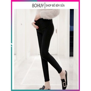 Quần bầu legging có đáp, có chun chỉnh bụng loại 1, free size BHQ08