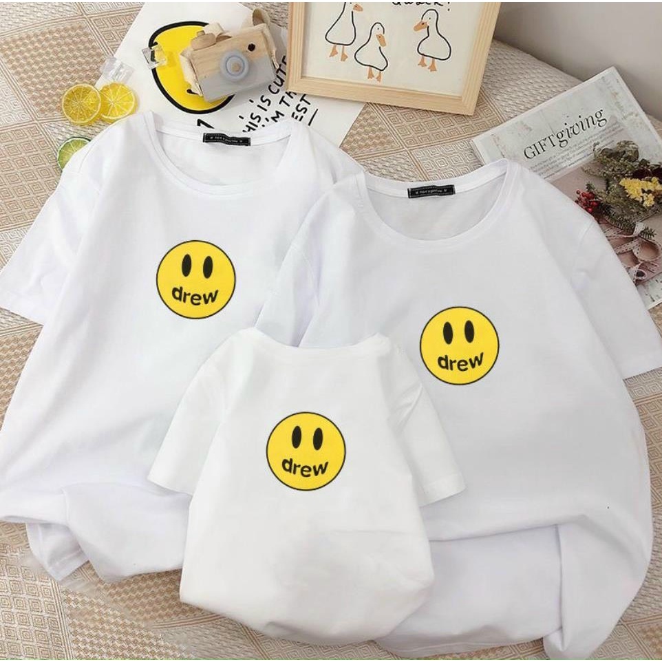 Áo gia đình thun cotton in drew