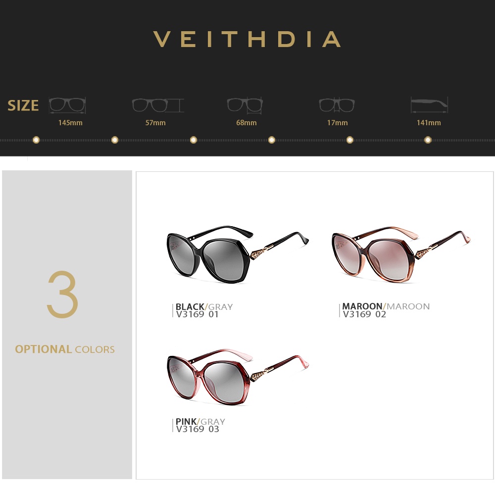 Kính mát phân cực Veithdia 3169 kiểu dáng sang trọng