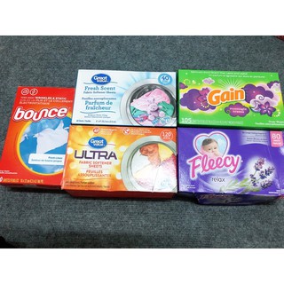 Giấy thơm quần áo Bounce , Fleecy, Gain nhiều loại