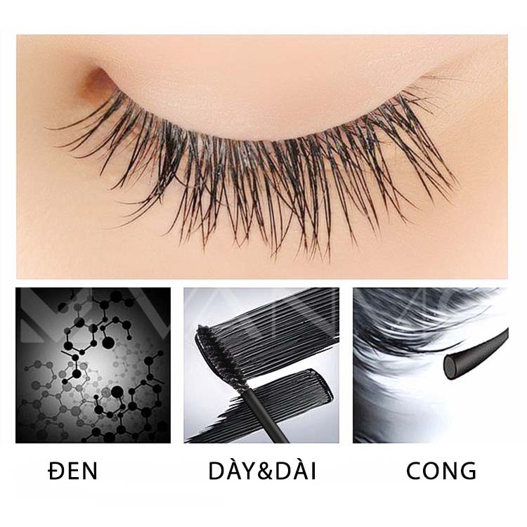 Mascara Được Thiết Kế  Đầu Chải Mi Cong Tự Nhiên, Làm Dài Và Dày Mi Chống Thấm Nước .