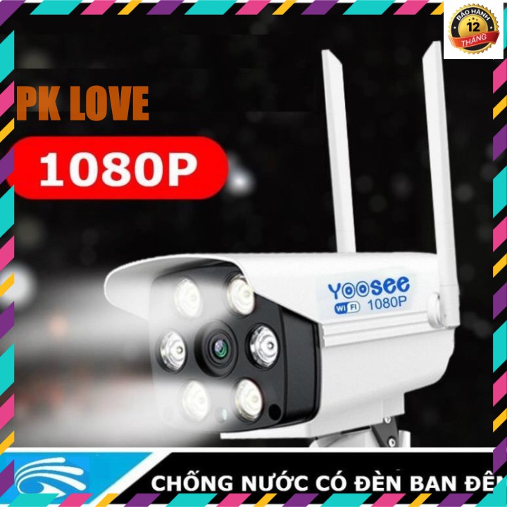 Camera ngoài trời, chống nước Yoosee Full HD 1080P 4 Led trợ sáng quay ban đêm có màu