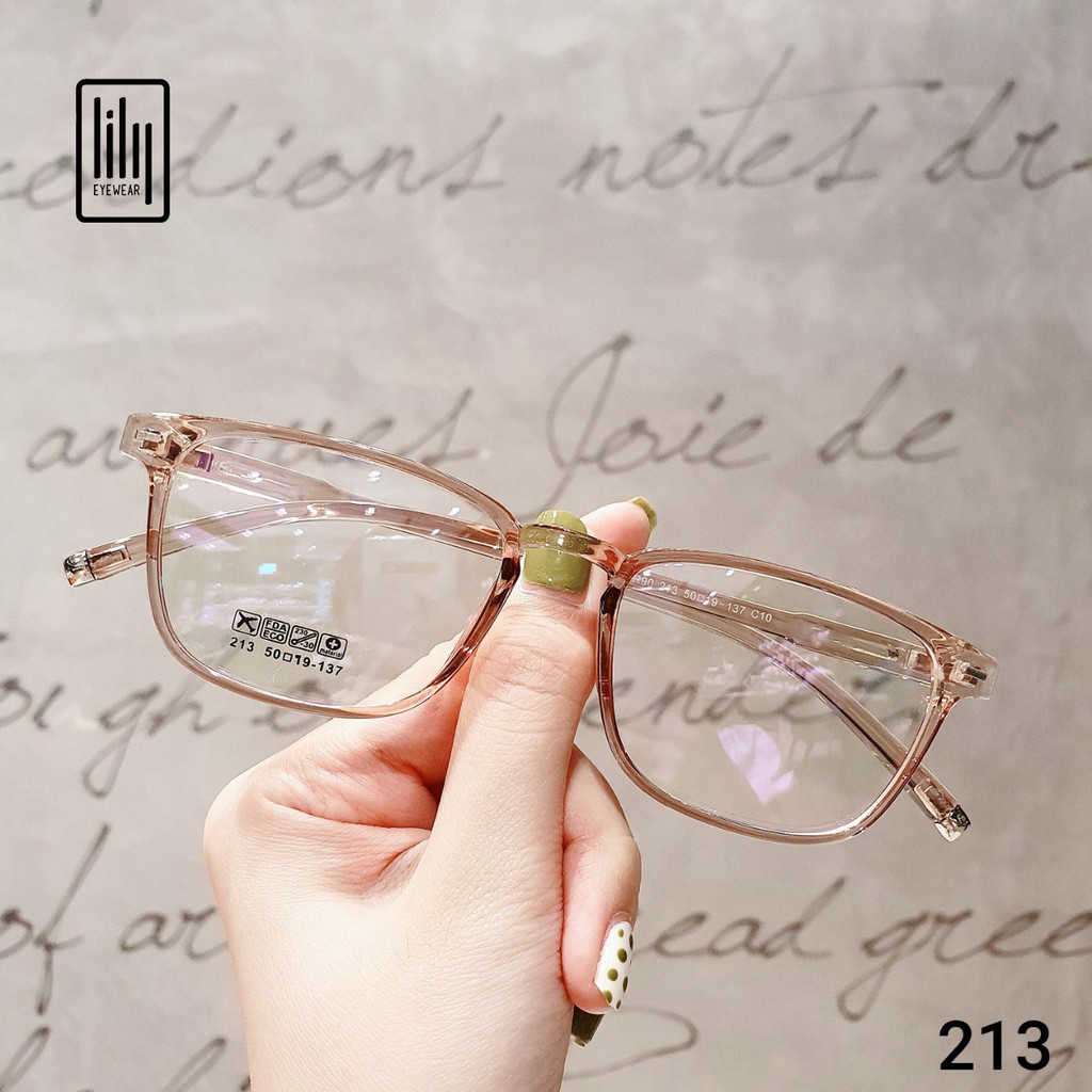 Gọng Kính Cận Vuông Nam Nữ Nhựa Dẻo L213 Gọng Kính Mắt Vuông Thời Trang Hàn Quốc Lilyeyewear