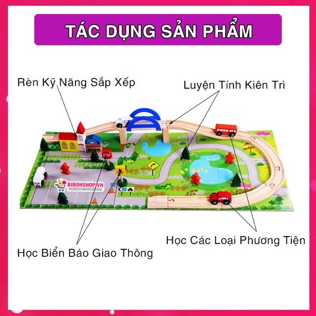 Bộ Ghép Hình Giao Thông Thành Phố Bằng Gỗ Cho Bé (Đồ chơi giáo dục) - Hàng Loại 1