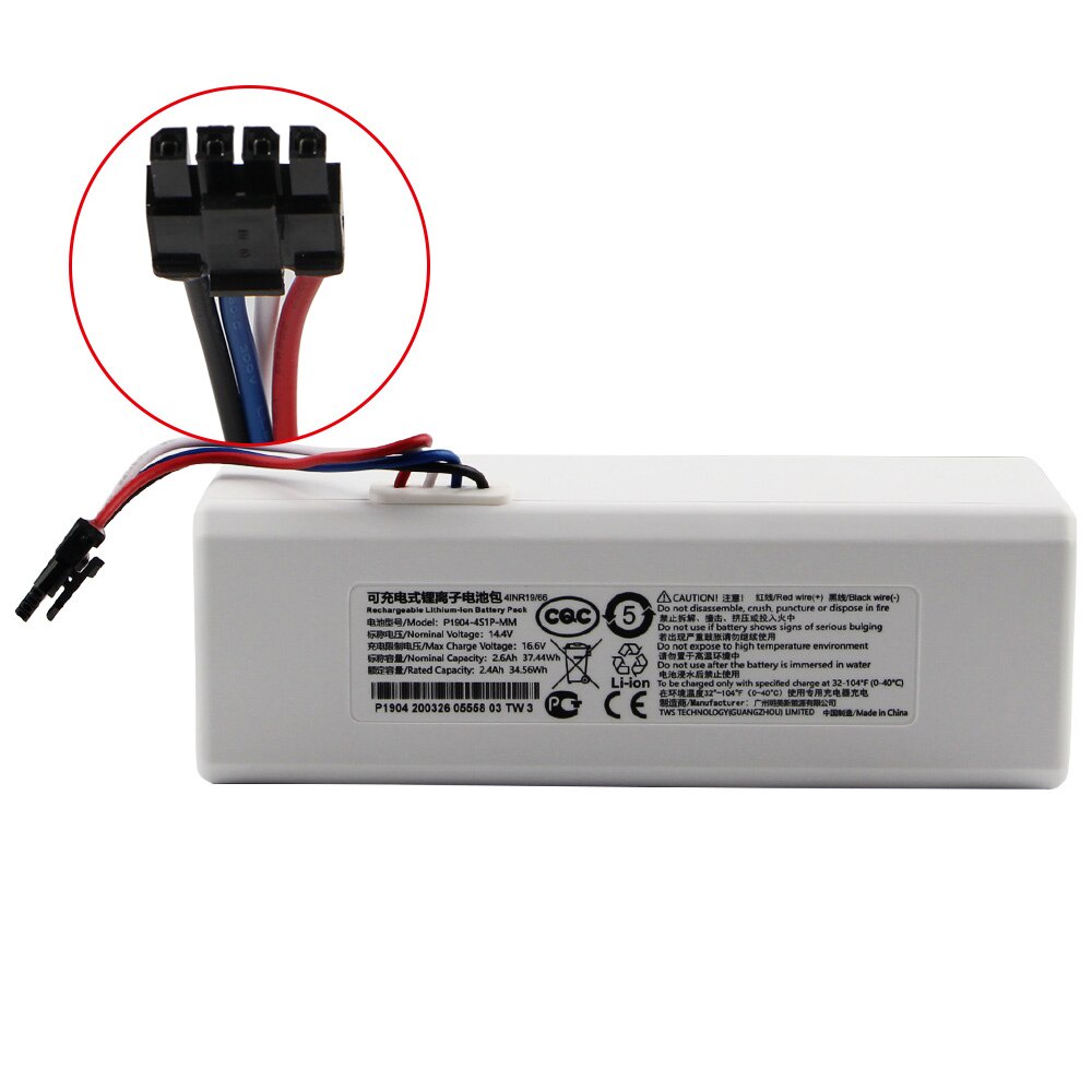 Pin Thay Thế Robot Hút Bụi Xiaomi Mijia 1C/ Pin Robot Mijia STYTJ01ZHM/ Pin Robot P1904 4S1P MM - Hàng Chính Hãng