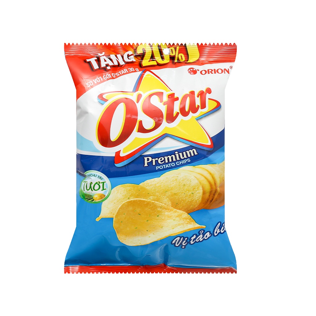 Snack khoai tây vị tảo biển / kim chi hàn quốc O'Star gói 30g