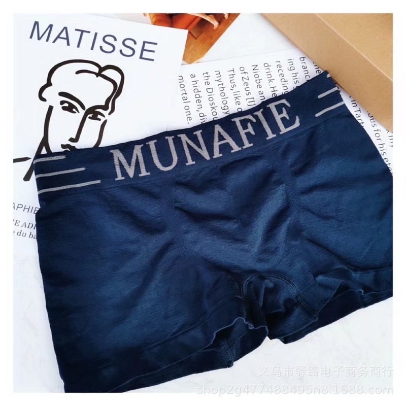 Quần Lót Nam Boxer Munafie Dệt Kim Co Dãn 4 Chiều, Kháng Khuẩn Khử Mùi + Túi Zip Sang Trọng