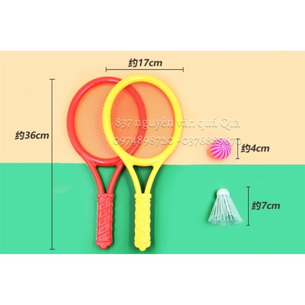 [CỰC RẺ] Túi đồ chơi 2 cây vợt cầu lông kèm quả banh chơi giải trí cho bé 587-47