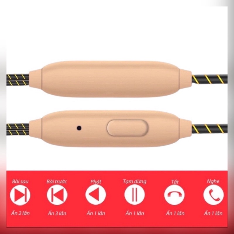 Tai nghe gaming phone nhét tai có dây chống ồn 3.5mm bảo hành 1 tháng