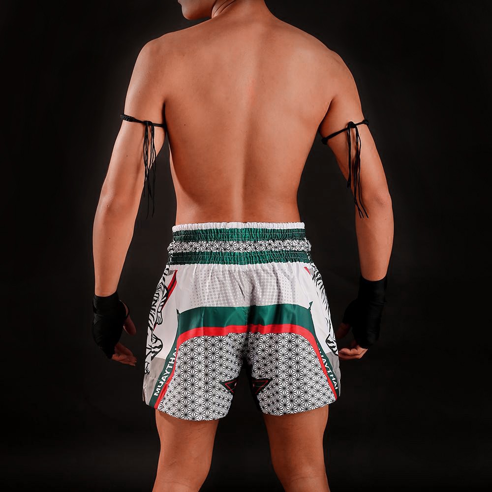 Quần Muay Thai Tuff White With Double White Tiger