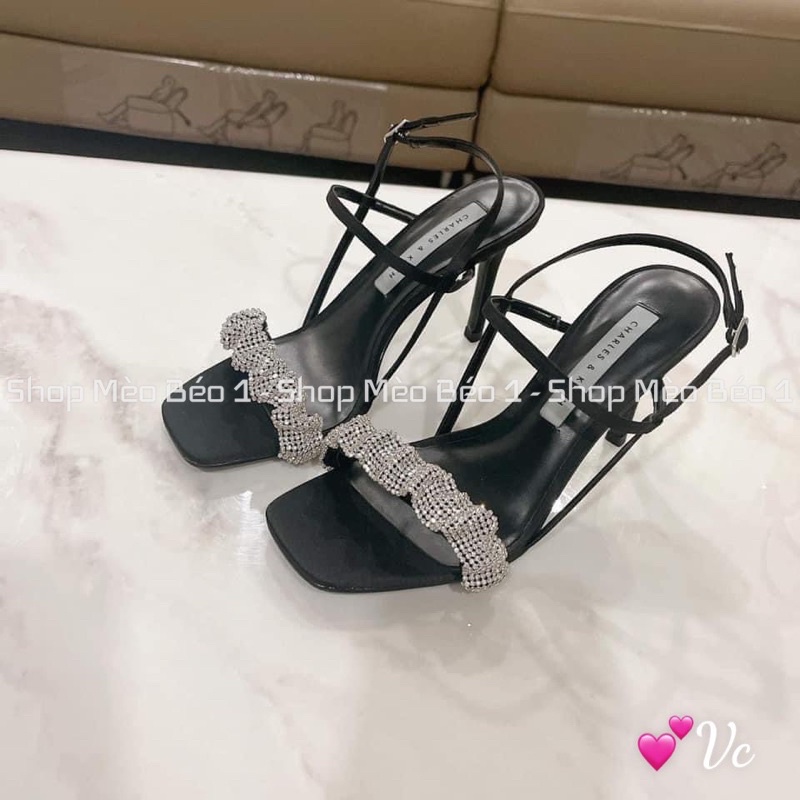 Sandal cnk quai đá nhún ngang xuất dư gót nhọn fullbox
