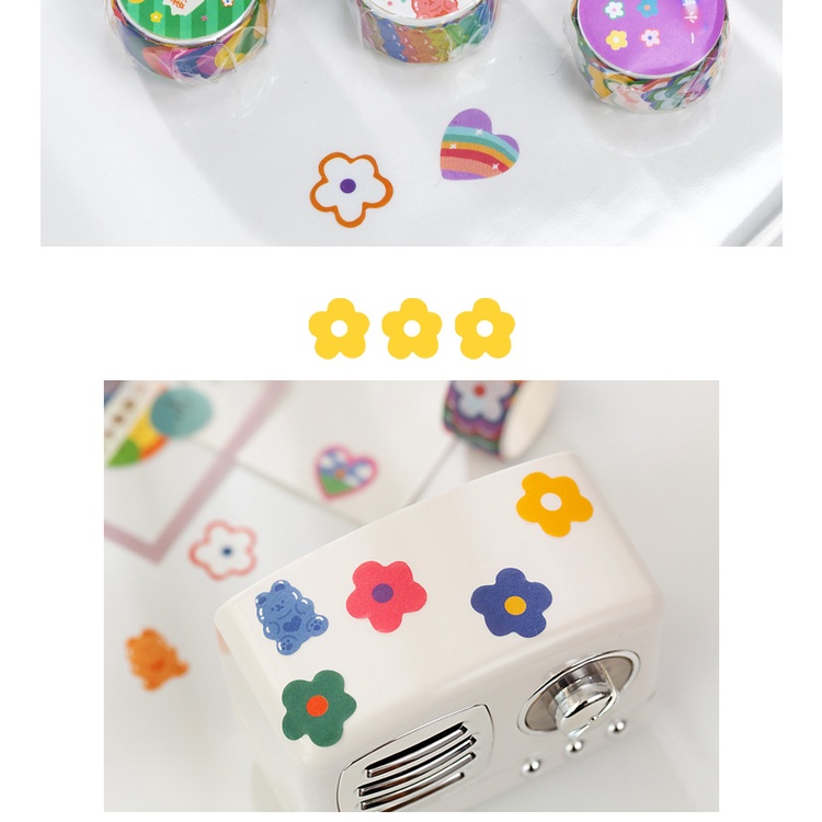 Cuộn washi tape 100 miếng dán stickers trang trí sổ tay