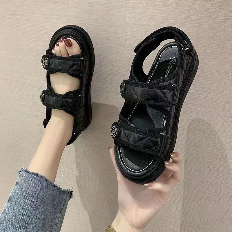Giày Sandal Cao Gót 3cm Thoáng Khí Phong Cách Hàn Quốc Thời Trang Mùa Hè Mới 2022