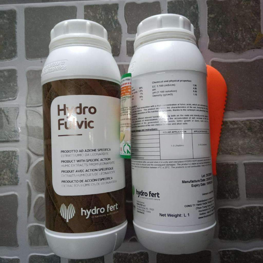 Phân hữu cơ sinh học Hydro Fulvic chai 1 lít  nguyên liệu nhập khẩu Italy  Thôn Trang Vàng là AgriHG