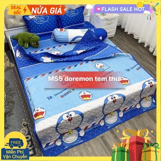 Chăn hè thu trần bông 3 lớp poly,mền trần bông,hàng có sẵn tại tphcm,mẫu doremon tem thư