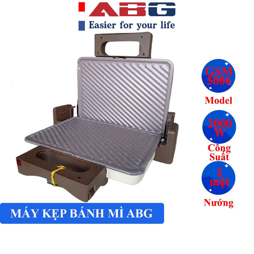 Máy Nướng Bánh Mỳ ABG Kẹp Ép Bánh SanWich Chuyên Dụng Dành Cho Nhà Hàng, Quán Ăn, Gia Đình